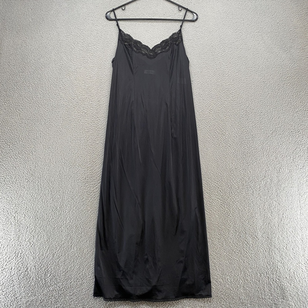 Vanity Fair Maxi Slip Dress Womens Medium Y2K Vintage USA Made Whimsigoth Lace - Picture 1 of 13